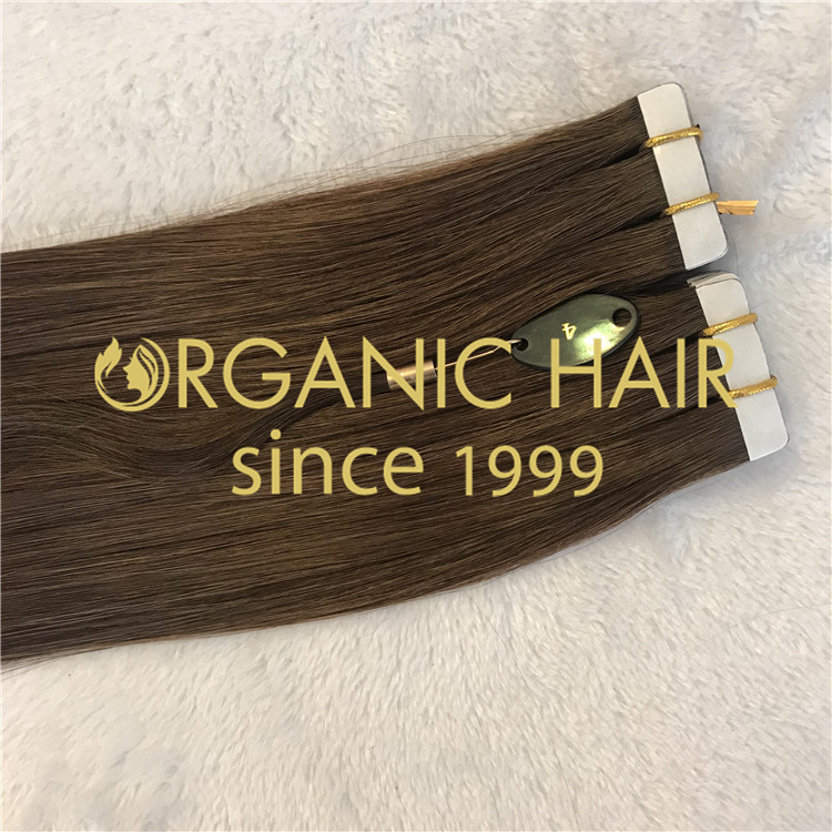 cuticle hair tape in hair extensions brown color H100